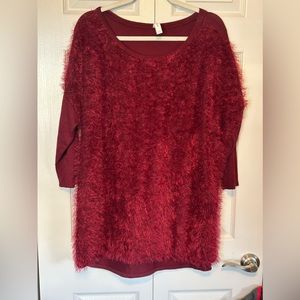 Honeyme soft fuzzy 3/4 Sleeve Top Large‎